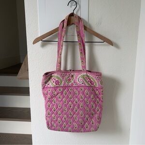 Vera Bradley Bermuda Paisley Tote Bag in Pink and Green